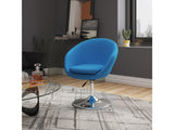 Hopper Swivel Adjustable Height Chair in Blue and Polished Chrome (set of 2) by Manhattan Comfort at Eve Furniture
