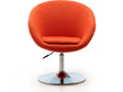 Hopper Swivel Adjustable Height Chair in Orange and Polished Chrome by Manhattan Comfort at Eve Furniture