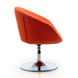 Hopper Swivel Adjustable Height Chair in Orange and Polished Chrome (Set of 2) by Manhattan Comfort at Eve Furniture