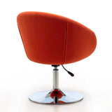 Hopper Swivel Adjustable Height Chair in Orange and Polished Chrome (Set of 2) by Manhattan Comfort at Eve Furniture