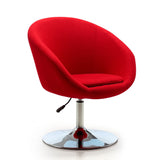 Hopper Swivel Adjustable Height Chair in Red and Polished Chrome (set of 2) by Manhattan Comfort at Eve Furniture