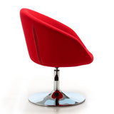 Hopper Swivel Adjustable Height Chair in Red and Polished Chrome (set of 2) by Manhattan Comfort at Eve Furniture