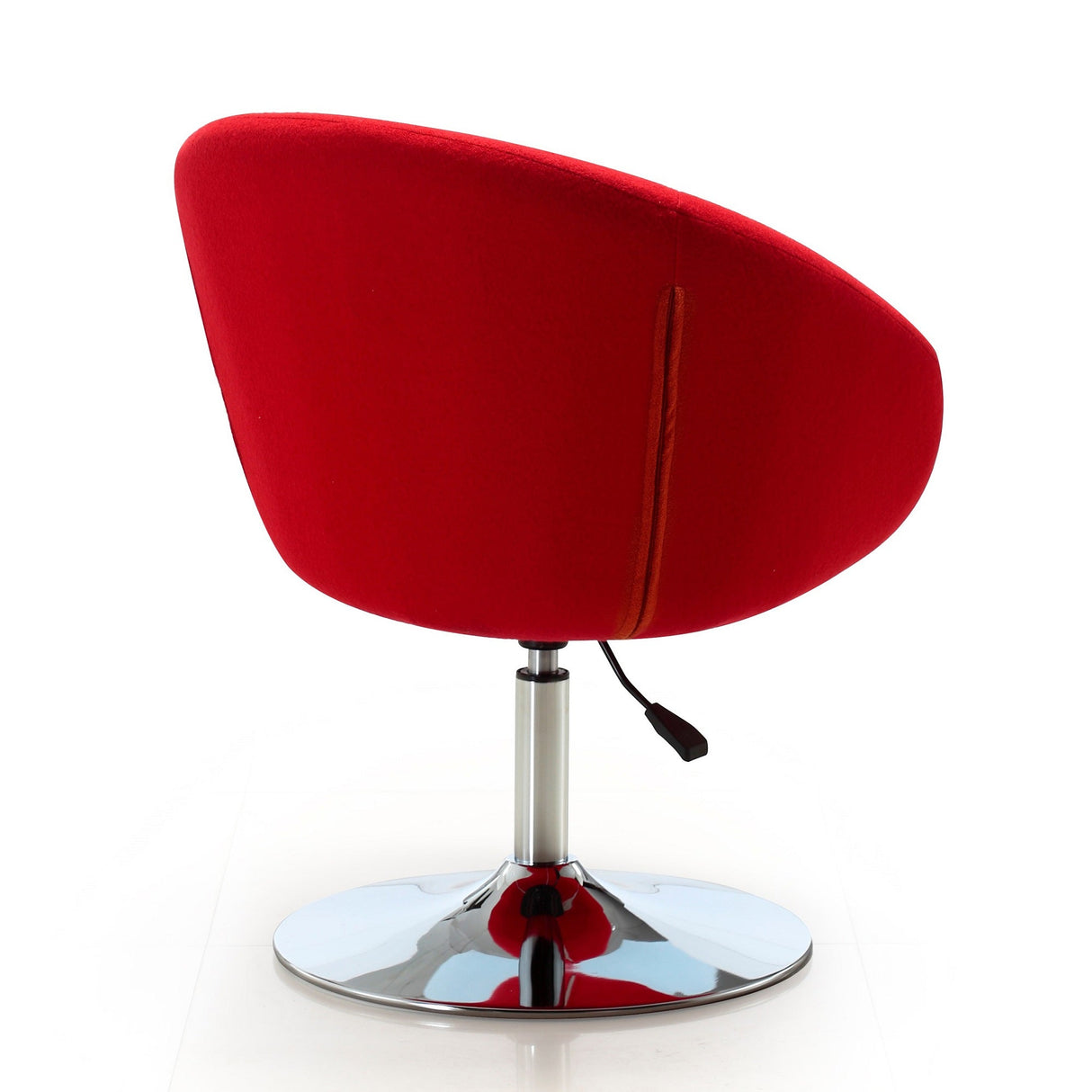 Hopper Swivel Adjustable Height Chair in Red and Polished Chrome (set of 2) by Manhattan Comfort at Eve Furniture