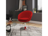 Hopper Swivel Adjustable Height Chair in Red and Polished Chrome (set of 2) by Manhattan Comfort at Eve Furniture