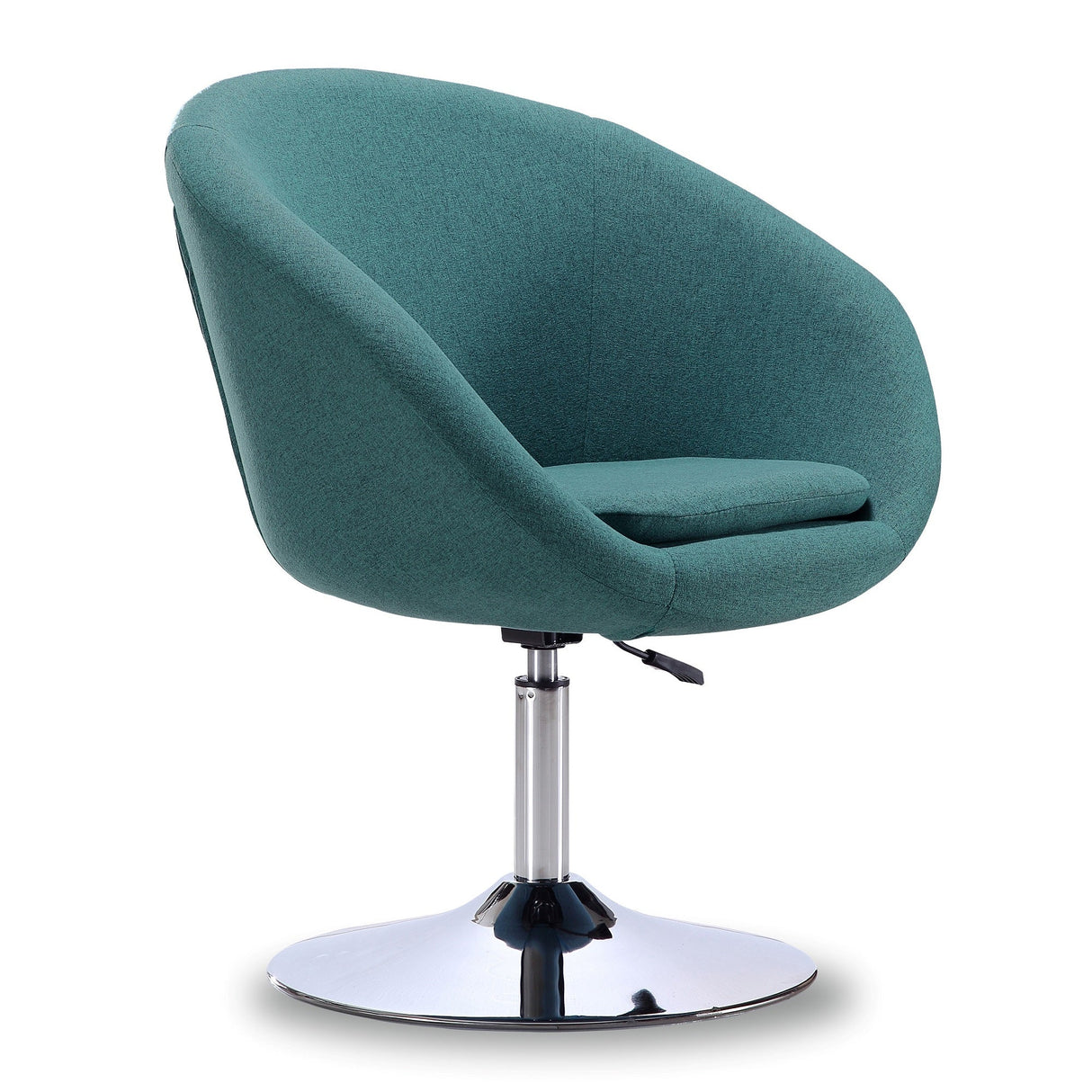 Hopper Swivel Adjustable Height Chair in Sky Blue and Polished Chrome (set of 2) by Manhattan Comfort at Eve Furniture
