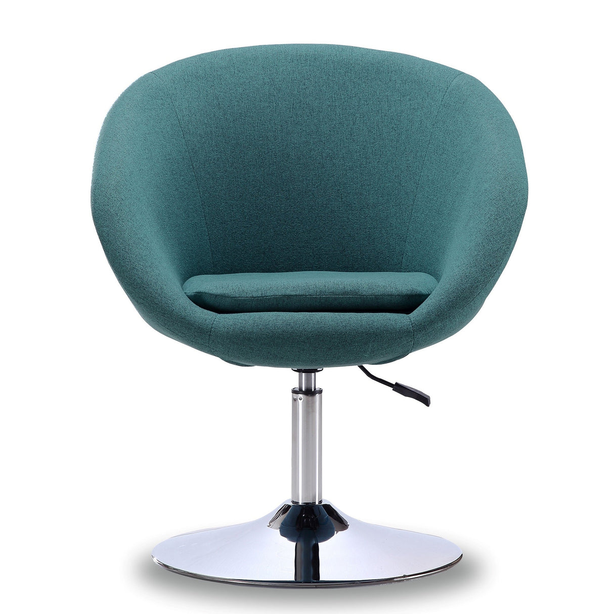Hopper Swivel Adjustable Height Chair in Sky Blue and Polished Chrome (set of 2) by Manhattan Comfort at Eve Furniture