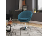 Hopper Swivel Adjustable Height Chair in Sky Blue and Polished Chrome (set of 2) by Manhattan Comfort at Eve Furniture