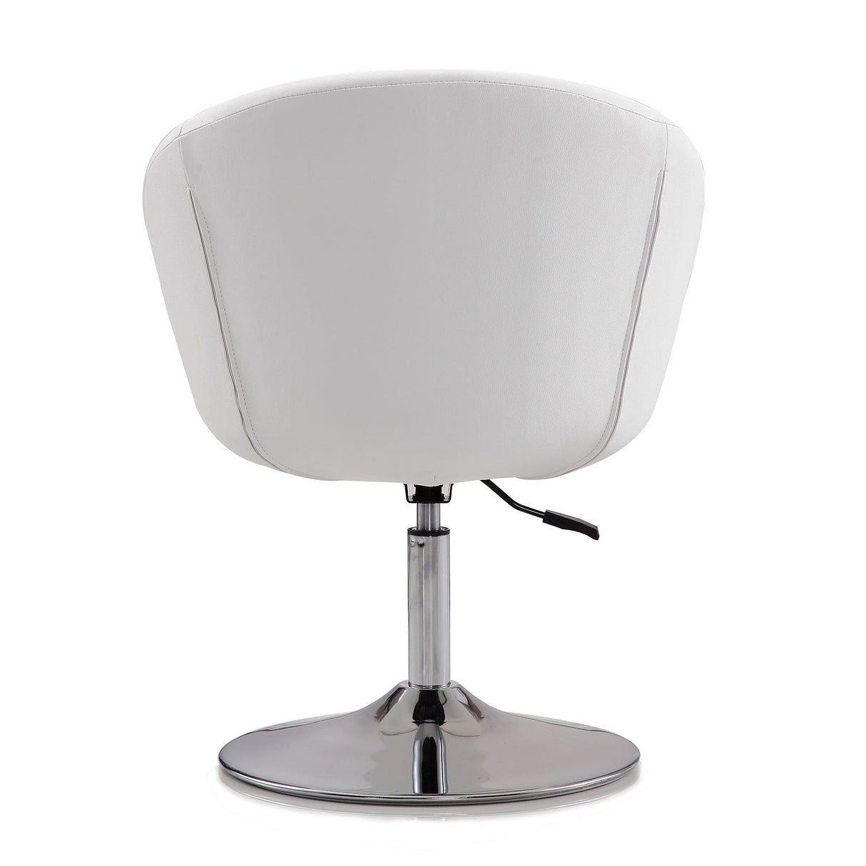 Hopper Swivel Adjustable Height Faux Leather Chair in White and Polished Chrome by Manhattan Comfort at Eve Furniture