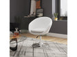 Hopper Swivel Adjustable Height Faux Leather Chair in White and Polished Chrome (set of 2) by Manhattan Comfort at Eve Furniture