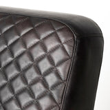 Horace I Black Leather Diamond Pattern w/Gold Iron Frame Accent Chair by Mercana at Eve Furniture