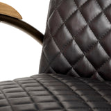 Horace I Black Leather Diamond Pattern w/Gold Iron Frame Accent Chair by Mercana at Eve Furniture