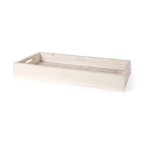 Horatio 28L x 12W Natural Wood Rectangular Serving Tray by Mercana at Eve Furniture
