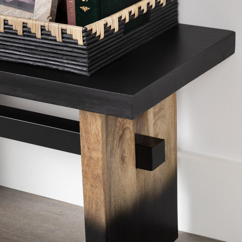 Horizon Black/Tan Bench by Crestview at Eve Furniture