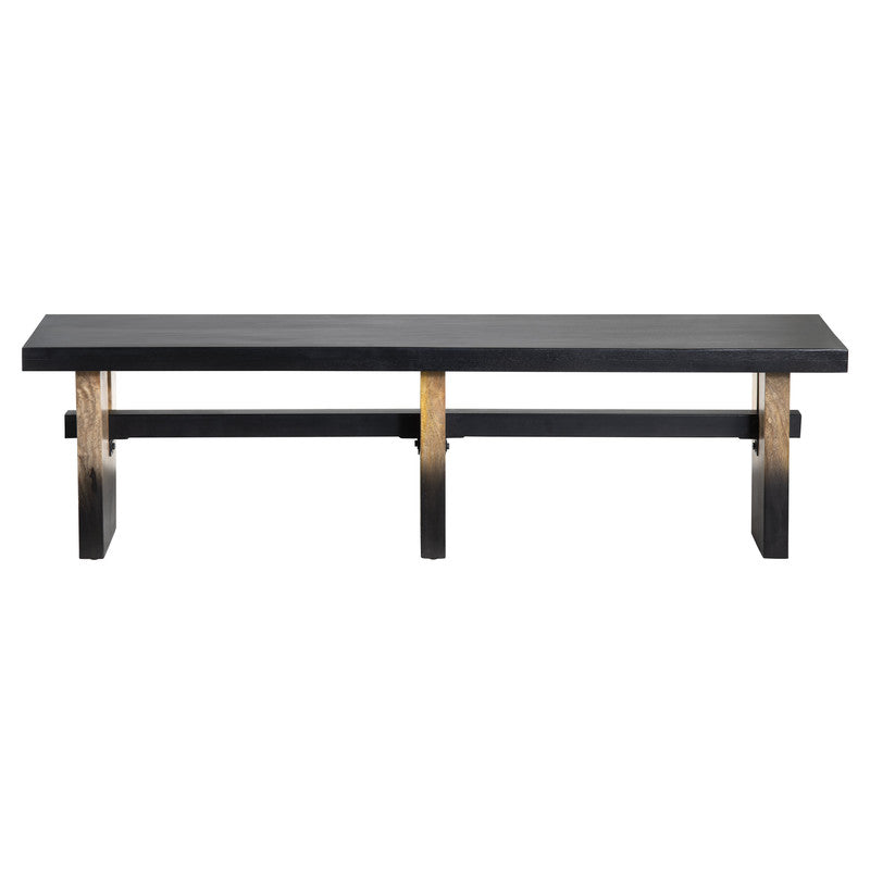 Horizon Black/Tan Bench by Crestview at Eve Furniture