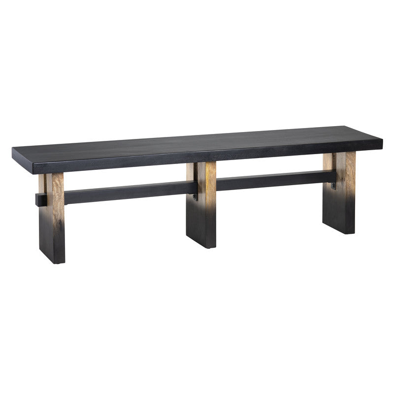 Horizon Black/Tan Bench by Crestview at Eve Furniture