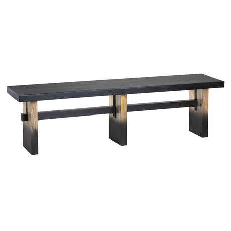 Horizon Black/Tan Bench by Crestview at Eve Furniture