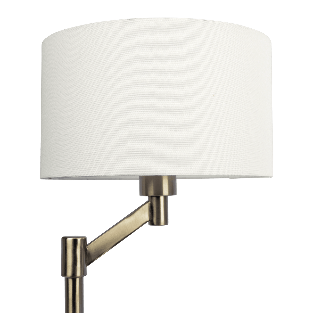 Horizon Brushed Nickel Table Lamp with On/Off Switch Curved Metal Base Linen Shade