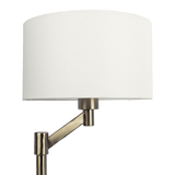 Horizon Brushed Nickel Table Lamp with On/Off Switch Curved Metal Base Linen Shade