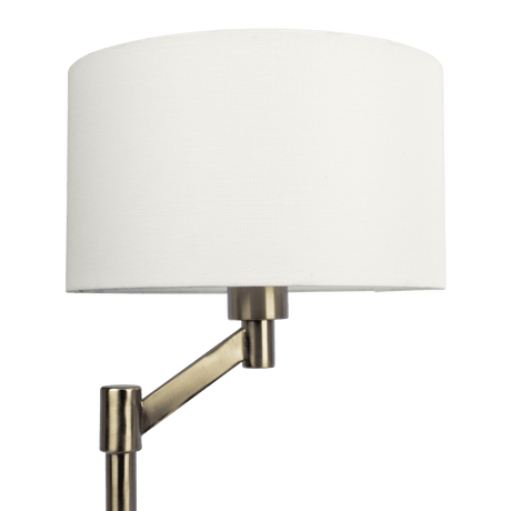 Horizon Brushed Nickel Table Lamp with On/Off Switch Curved Metal Base Linen Shade