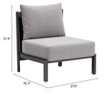 Horizon Gray Outdoor Accent Chair by Zuomod at Eve Furniture
