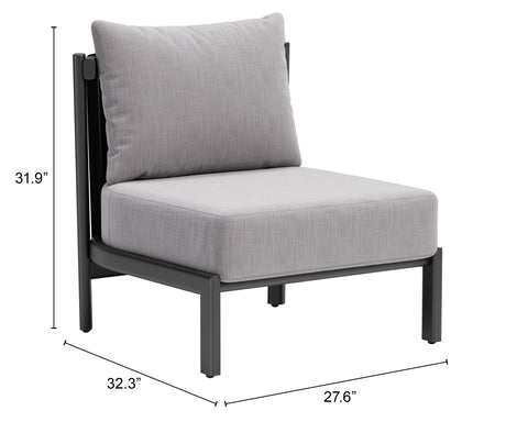 Horizon Gray Outdoor Accent Chair by Zuomod at Eve Furniture