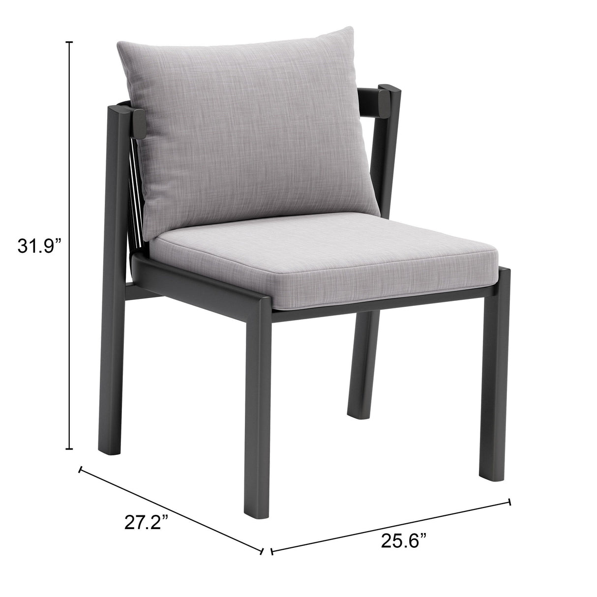 Horizon Gray Outdoor Dining Chair (Set of 2) by Zuomod at Eve Furniture