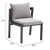Horizon Gray Outdoor Dining Chair (Set of 2) by Zuomod at Eve Furniture