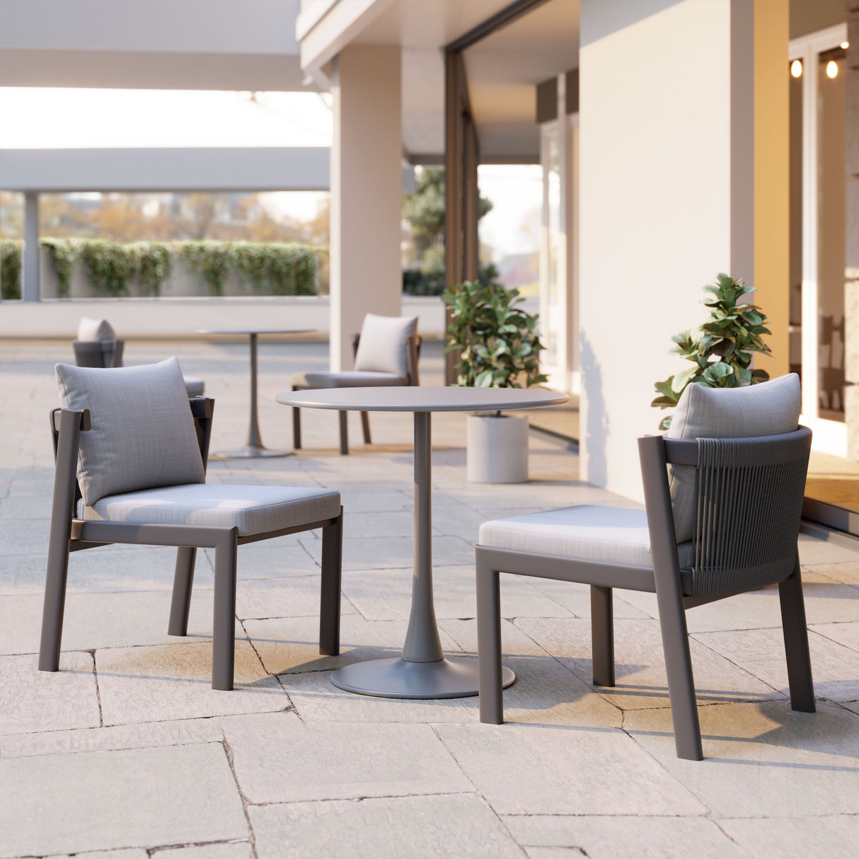 Horizon Gray Outdoor Dining Chair (Set of 2) by Zuomod at Eve Furniture