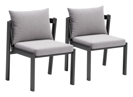 Horizon Gray Outdoor Dining Chair (Set of 2) by Zuomod at Eve Furniture