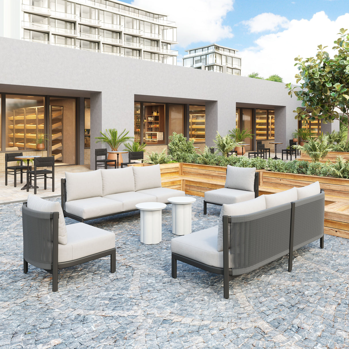 Horizon Gray Outdoor Sofa by Zuomod at Eve Furniture