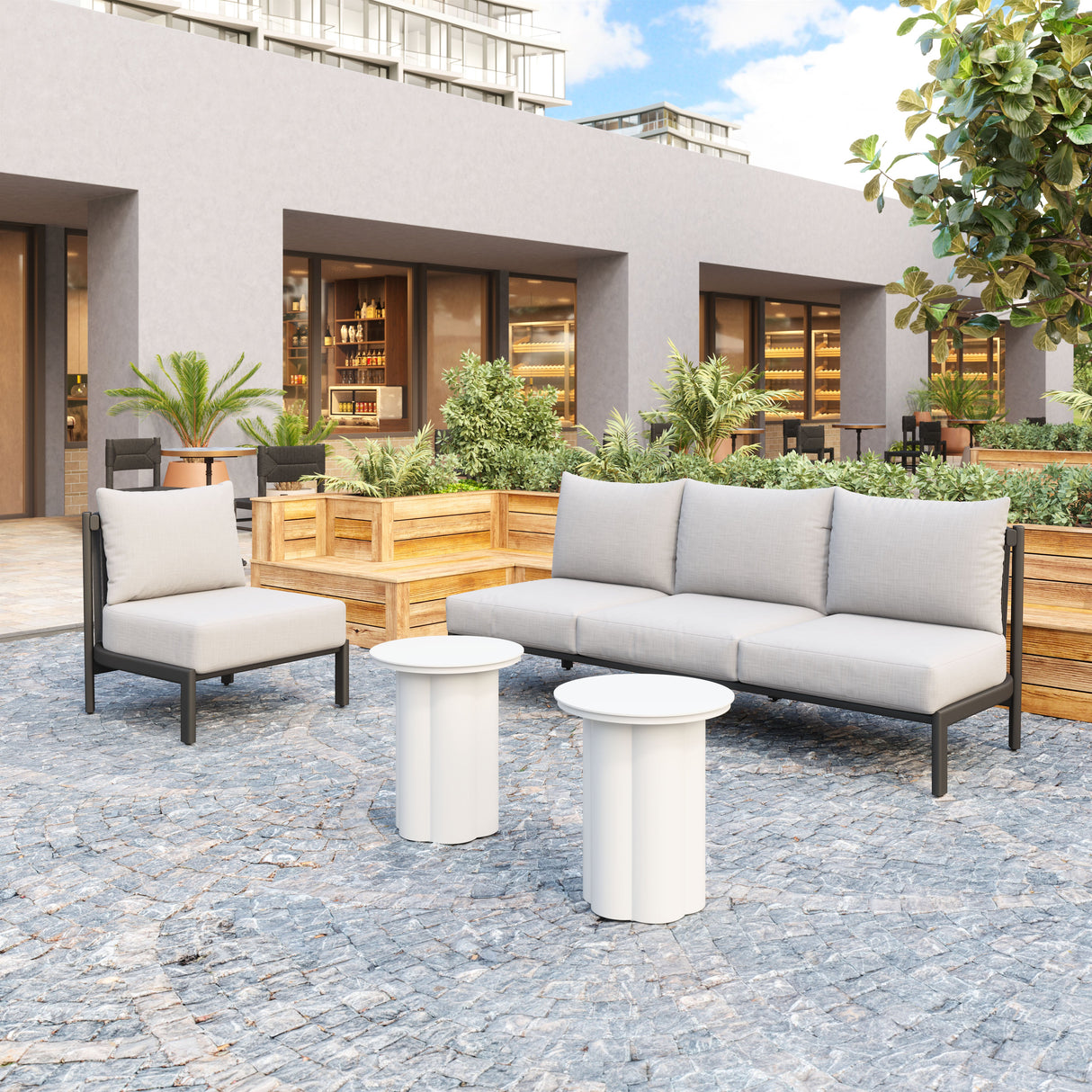 Horizon Gray Outdoor Sofa by Zuomod at Eve Furniture