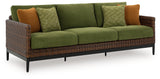 Horizon Hall Brown/Green Outdoor Sofa with Cushion