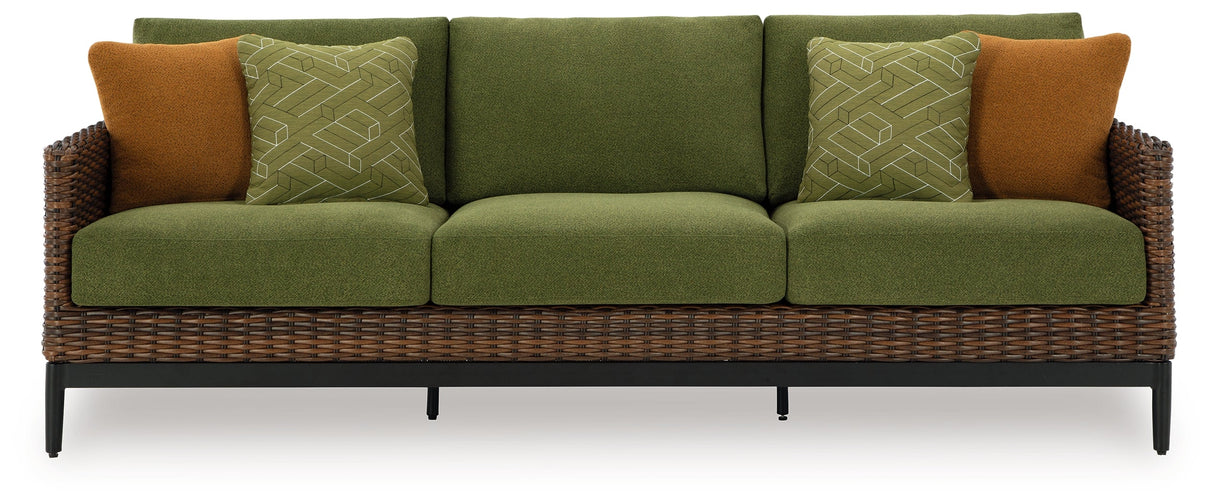 Horizon Hall Brown/Green Outdoor Sofa with Cushion