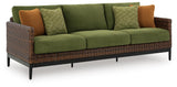 Horizon Hall Brown/Green Outdoor Sofa, 2 Lounge Chairs and 2 Ottomans