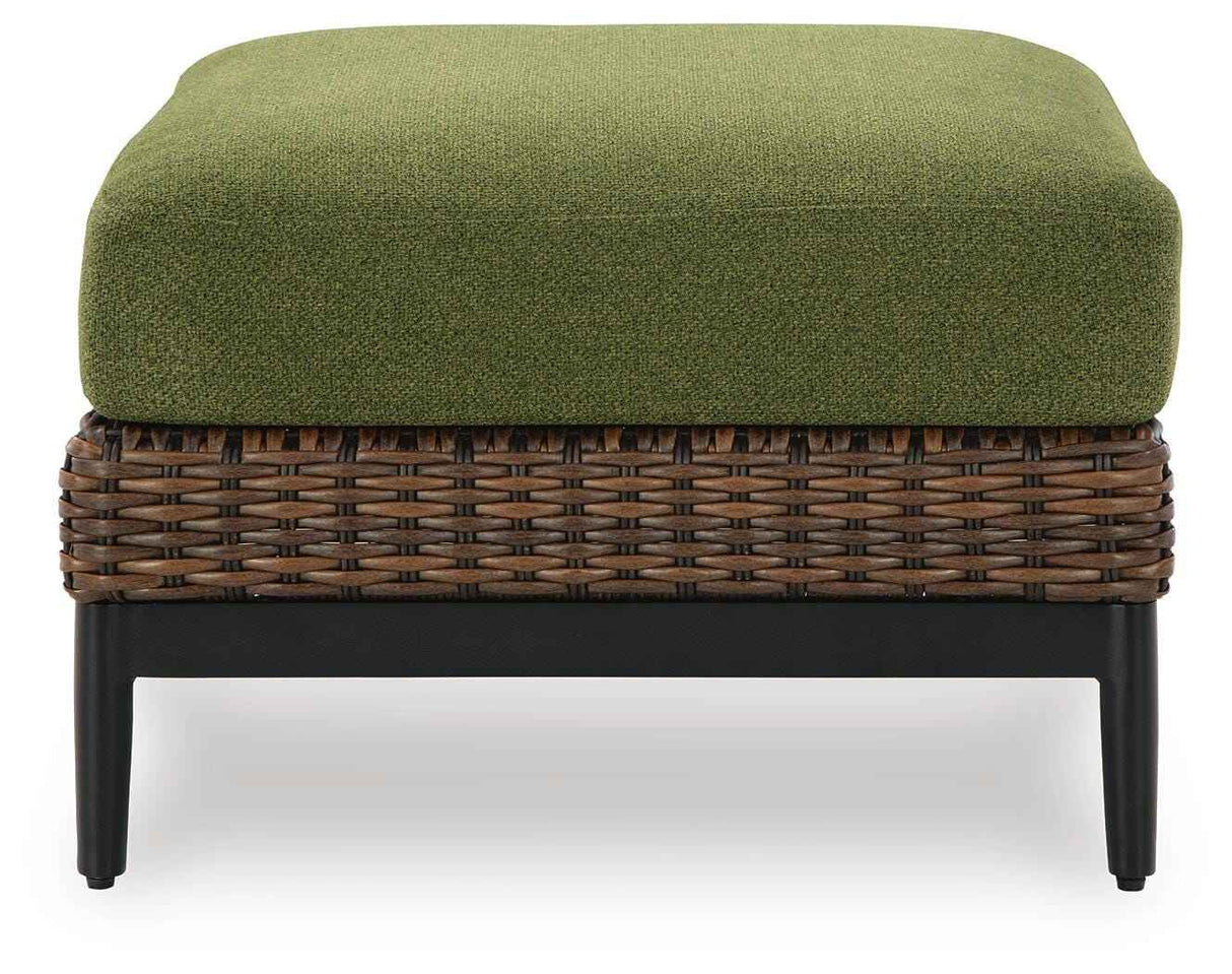 Horizon Hall Brown/Green Outdoor Sofa, 2 Lounge Chairs and 2 Ottomans