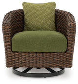 Horizon Hall Brown/Green Outdoor Sofa, 2 Lounge Chairs and 2 Ottomans