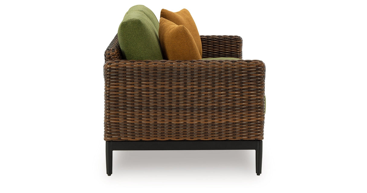 Horizon Hall Brown/Green Outdoor Sofa and Loveseat