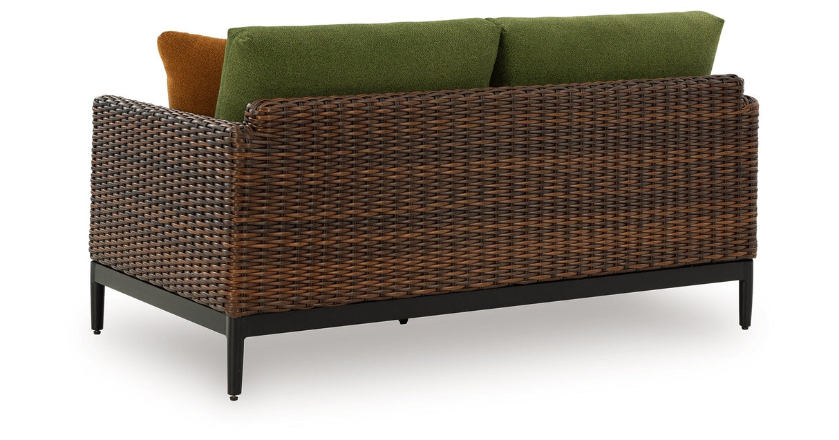Horizon Hall Brown/Green Outdoor Sofa and Loveseat