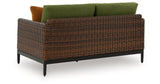 Horizon Hall Brown/Green Outdoor Sofa and Loveseat