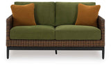 Horizon Hall Brown/Green Outdoor Sofa and Loveseat