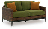 Horizon Hall Brown/Green Outdoor Sofa and Loveseat