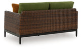 Horizon Hall Brown/Green Outdoor Sofa and Loveseat
