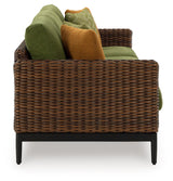 Horizon Hall Brown/Green Outdoor Sofa with Cushion by Ashley at Eve Furniture