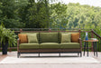 Horizon Hall Brown/Green Outdoor Sofa with Cushion by Ashley at Eve Furniture