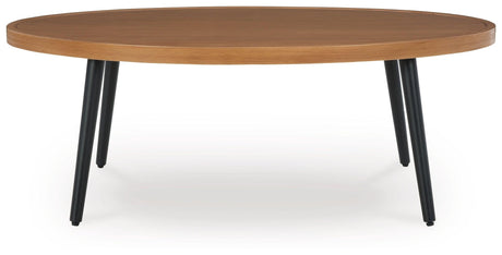 Horizon Hall Two-tone Brown Outdoor Coffee Table by Ashley at Eve Furniture
