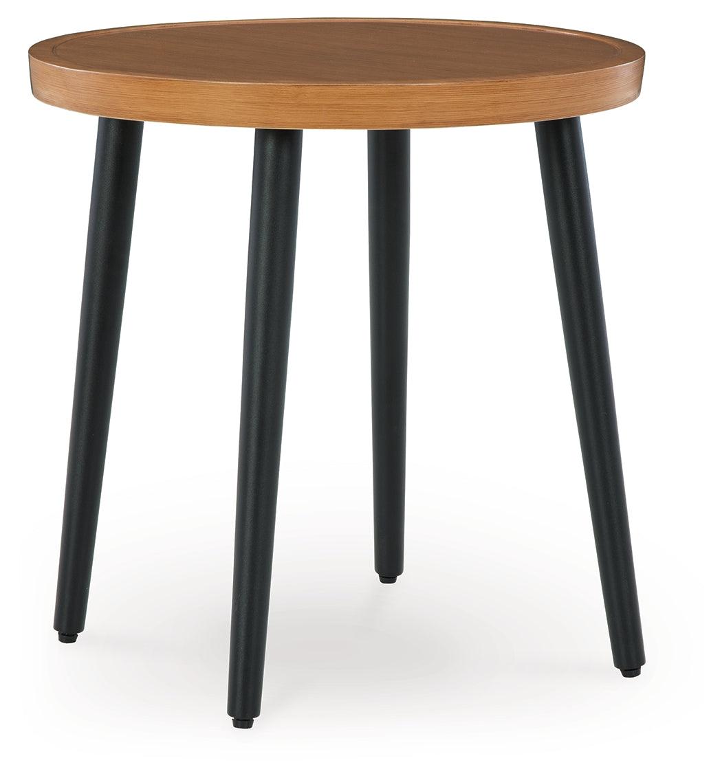 Horizon Hall Two-tone Brown Outdoor End Table by Ashley at Eve Furniture