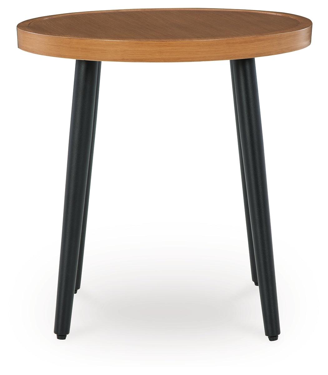 Horizon Hall Two-tone Brown Outdoor End Table by Ashley at Eve Furniture