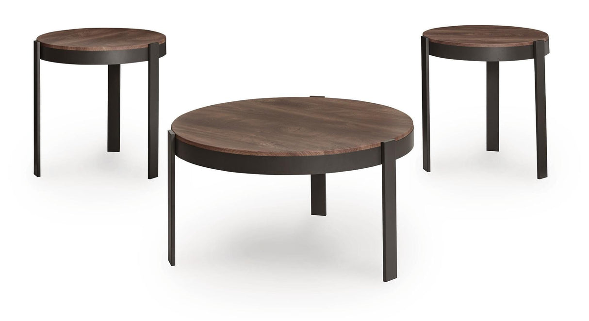 Horizon Hills Brown/Black Table, Set of 3 by Ashley at Eve Furniture