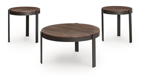 Horizon Hills Brown/Black Table, Set of 3 by Ashley at Eve Furniture