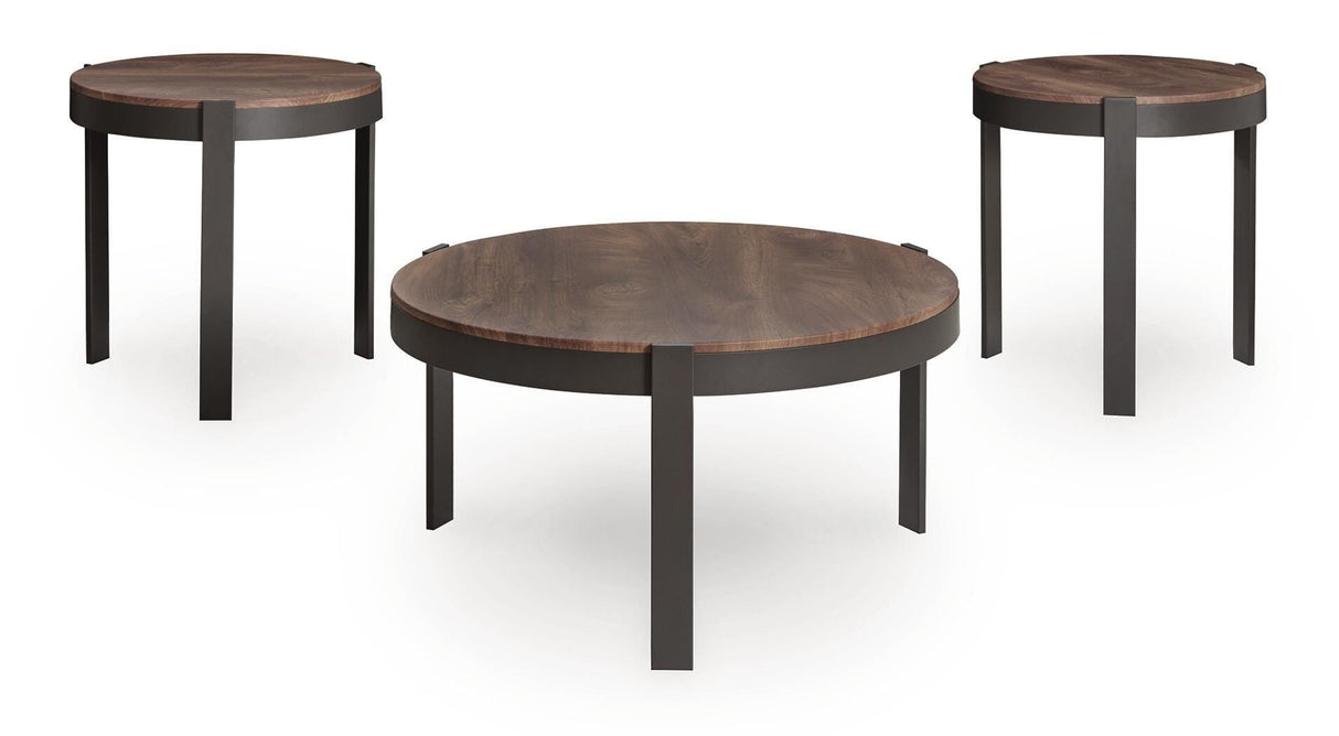 Horizon Hills Brown/Black Table, Set of 3 by Ashley at Eve Furniture
